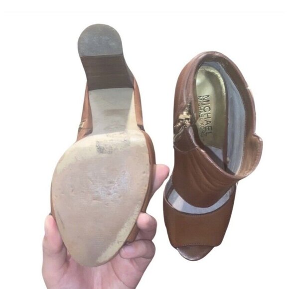 Michael by Michael Kors Wyatt Open Toe Leather Heels Size 6 - Picture 16 of 16